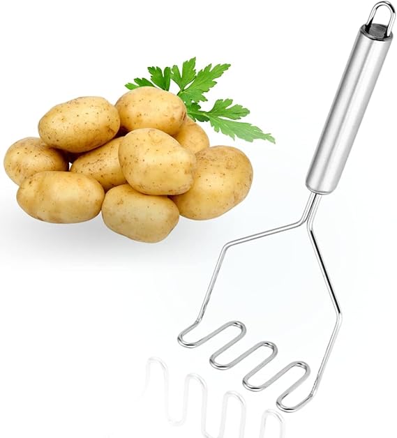 Orret Home Stainless Steel Potato Crusher with Metal Handle (Metal Handle)