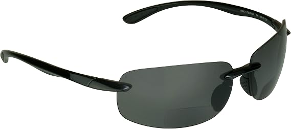 proSPORT Polarized Bifocal Reading Sunglasses for Men Women Rimless Sport Sunglass Readers Lightweight UV Protection Durable