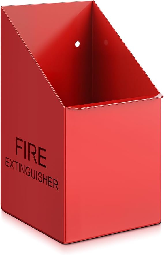 Pelopy Fire Extinguisher Mount Wall Hook Bracket Include Screws, Fit 5lb Extinguishers, Easy to Install, Red Fire Extinguisher Holder for School Garage Vehicle Boat Truck Home Use
