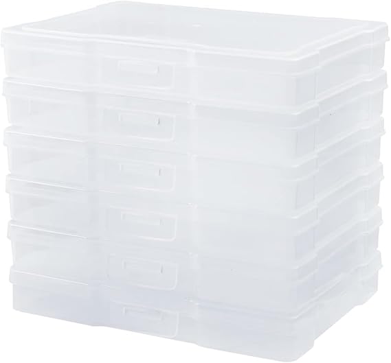 Photo Case 4" x 6" Photo Storage Boxes Inner Photo Organizer Boxes 12 Inner Clear Plastic Picture Boxes Transparent Craft Keeper Photo Containers for Photos, Art, Pictures