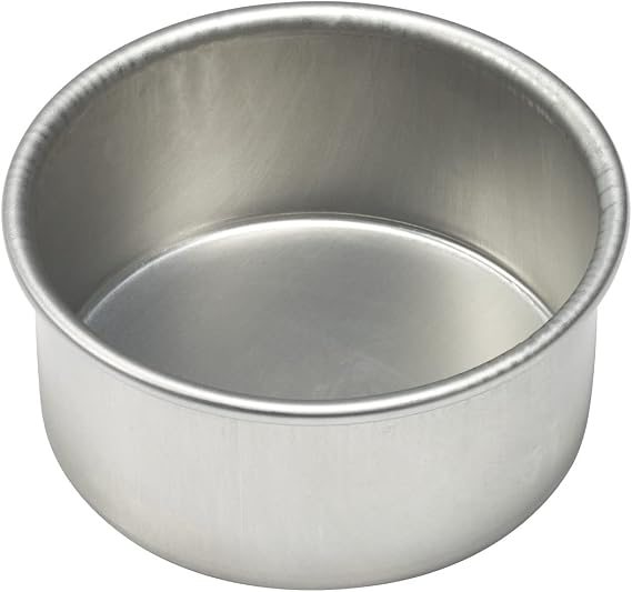 DecoPac 6 Inch 16 Gauge Aluminum Round Cake Pan, 6"W x 3"H, Made From Premium, Hardened Aluminium Alloy For Superior Durability, Uniform Wall Thickness for Even Rising