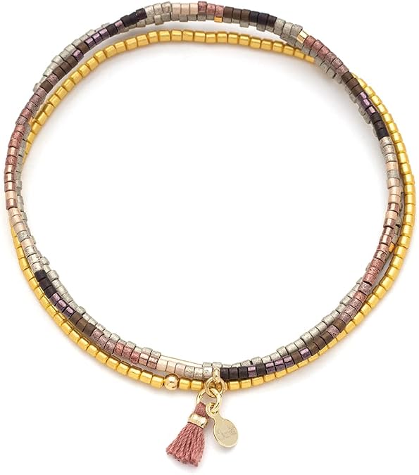 Scout Curated Wears - Chromacolor Miyuki Bracelet Trio - Bronze Multi/Gold