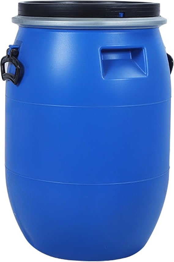 Plastic Barrels, Food Grade Barrel with Lid, Blue Barrel, Plastic Drum, Agriculture Or Industrial, Multifunctional Shipping Container for Home Brewing(100L)
