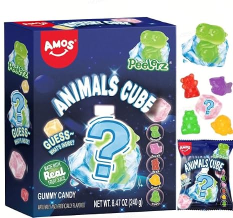 AMOS Peelerz Fruit Gummies Sweets Strawberry & Grape & Apple & Orange