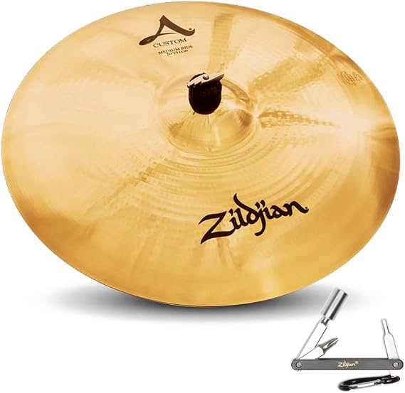 Avedis Zildjian Company Zildjian 20519 20 in Custom Medium Ride Drumset Cymbal With Mid To High Pitch With ZKEY,A20519 | Mid to high pitch, defined stick articulation, clear bell projection, tuning tool included, suits rock and worship kits