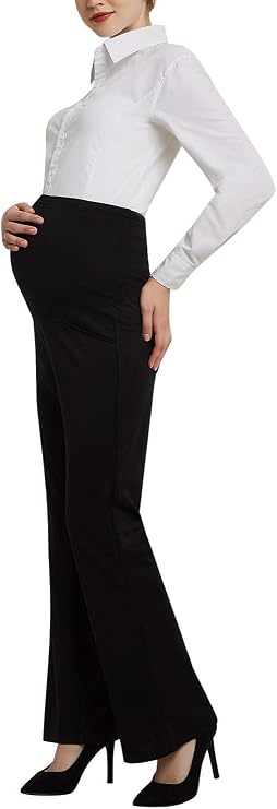 Bhome Maternity Jeans Stretch High Waisted Pants for Work, Career, Office, and Dress