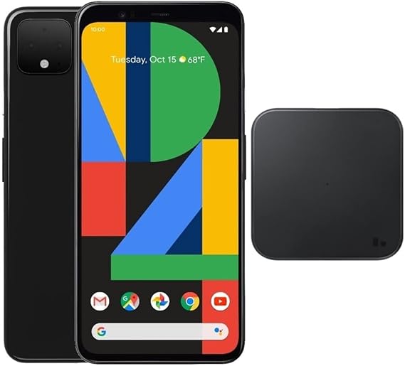 Google Pixel 4 XL (128GB, 6GB) 6.3" 90Hz OLED, IP68 Water Resistant, Snapdragon 855, Fully Unlocked (T-Mobile, Verizon, AT&T, GoogleFi) (w/Fast Wireless Charging Pad, Black)