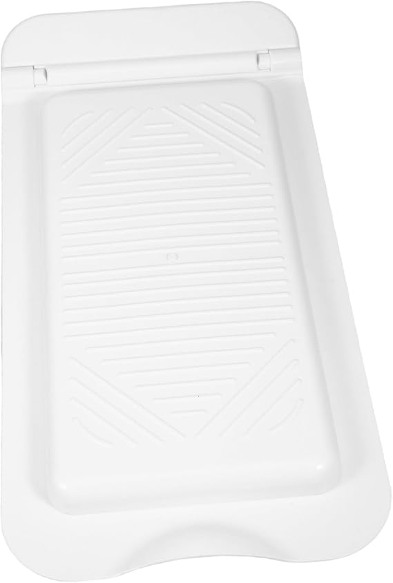 Thickened Plastic Squat Toilet Cover Lid Replacement with Anti-slip Surface Heavy Duty Squatting Pit Toilet Lid for Bathroom Restrooms White