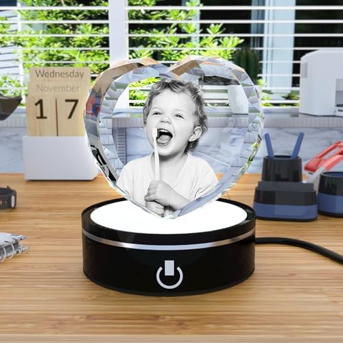 LED Light Base for 3D Crystal Photo Colorful Lighted Display Plate Flat USB Battery Operated