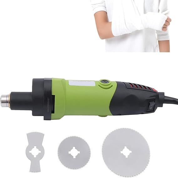 Medical Electric Plaster Saw, Orthopedic Cast Cutter, with 3 Different Blades, 6 Gear Speed Adjustable, Cast Removal Tool, For Hospitals And Clinics(Green)