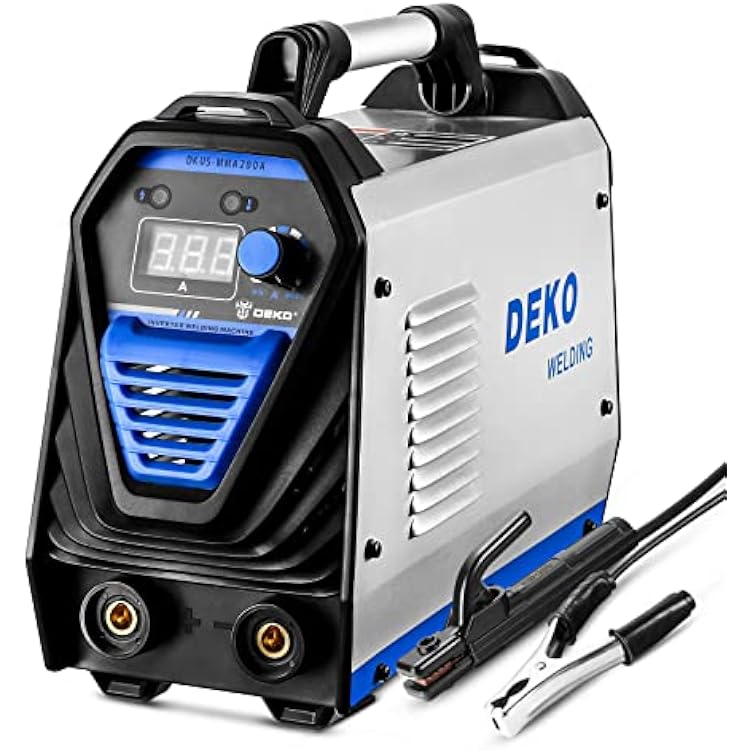 DEKOPRO 200Amp MMA Welder, 110220V Stick Welder Dual Voltage ARC Welders Portable Welding Machine Electrode Holder,Work Clamp, Input Power Adapter Cable and Brush