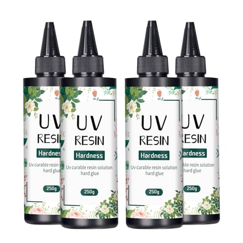UV Resin Upgraded Hard Type Crystal Clear Ultraviolet Curing UV Epoxy Resin UV Resin Kit for DIY Craft Jewelry Making 1000g