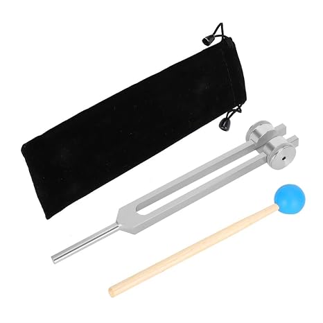 Tuning Fork,Aluminum Alloy 111HZ Frequency Tuning Fork, Yoga Tuning Devices, Yoga Meditation Tuning Energy Fork with Hammer (Silver)