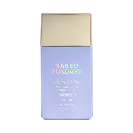 Naked Sundays CabanaGlow Illuminating Tinted Sunscreen Serum Drops SPF 50 - Hydrating, Brightening, Zinc Oxide Daily Face Sunscreen with Skin-Perfecting Pigments