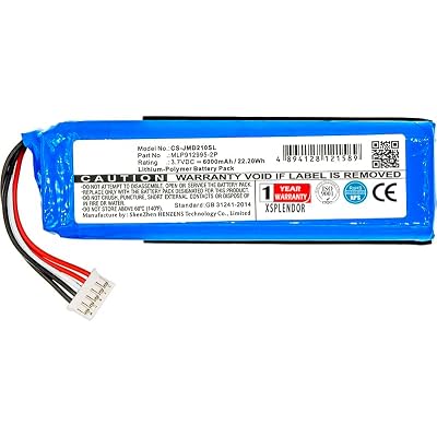 3.7V Replacement Battery for JBL Charge 2, Charge 2 Plus PN MLP912995-2P, GSP1029102 6000mAh