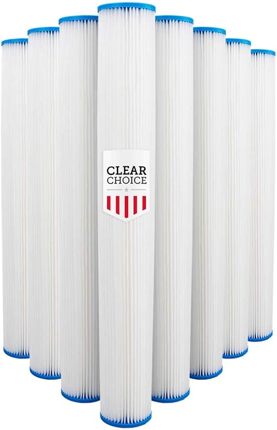 Clear Choice 20x4.50" 5 Micron Sediment Filter 20" RO 8-Pk Cartridge | 5 Micron sediment water filter cartridge, 20x4.50", replacement for 20" RO systems; easy install; long-lasting; high capacity
