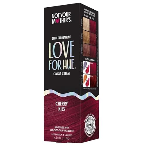 Not Your Mothers Love For Hue Semi-Permanent Hair Color Cream, Cherry Kiss, 4.5 fl oz  133 ml