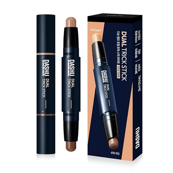 DASHU Korean Concealer Contour Stick Full Coverage Foundation Stick for Men & Women, Blemish & Acne Cover, Hydrating Formula, K-Beauty Makeup Correction Stick