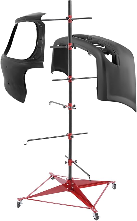 Panel Tree Paint Stand,Panel Holder, Adjtable Center Post Hang Automotive Doors Fenders Bumpers,Auto Body Repair Tools Adjtable Paint Stand,Auto Paint Stand,4 Wheels,for Doors,Fenders