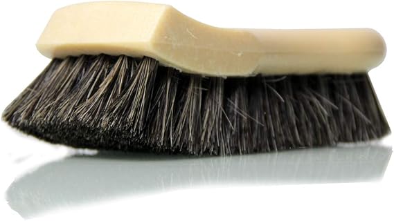 Chemical Guys Long Bristle Horse Hair Leather Cleaning Brush - Leather Brush to Gently Clean Car Interiors, Furniture, Sneakers, Boots, and More - Safe for Natural, Synthetic, Faux, and Pleather