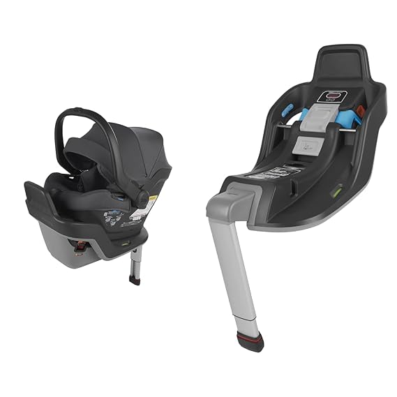 UPPAbaby Mesa Max Infant Car Seat/Base with Load Leg and Robust Infant Insert Included/Innovative Safety Features + Simple Installation/Direct Stroller Attachment/Greyson (Charcoal Melange) & Base