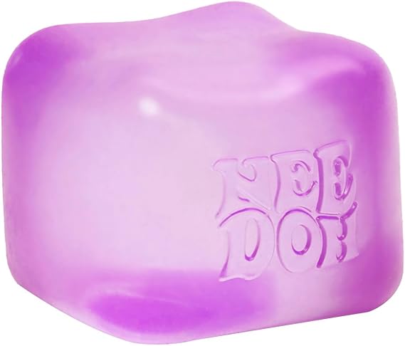 Schylling NeeDoh Nice Cube Sensory Squeeze Toy with Super Solid Squish - 5.7 cm Cube (Purple)