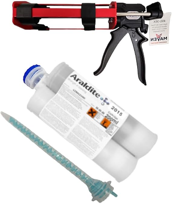 Araldite 2015-1 Toughened Epoxy Gel for SMC, GRP (Fiberglass) (200ml w/Mixing Gun)