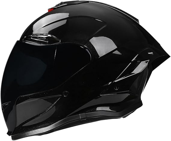 Motorcycle Full Face Helmet Motorbike Moto Helmets for Adults Men Women Racing Street Moped DOT Approved (Gloss Black,Small)