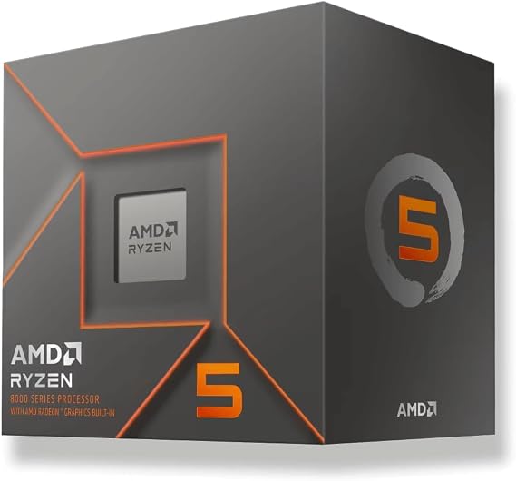 AMD Ryzen 5 8500G Processor Integrated Radeon Graphics 6 Cores / 12 Threads 65 W TDP AM5 Socket 22 MB Cache Up to 5 GHz Max Boost Frequency Wraith Stealth Cooler