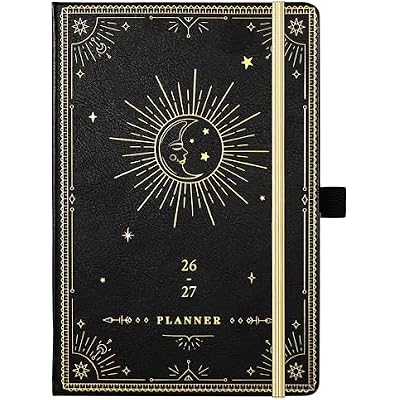 Planner 2026-2027 - Academic Planner 2026-2027, July 2026 - June 2027, 5.75 x 8.25, 2026-27 Weekly and Monthly Planner, Faux Leather planner 26-27 with Back Pocket & 40 Notes Pages - Moon