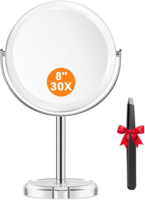 Auxmir 30X Magnifying Makeup Mirror, 30X/1X Double Sided, 8 Inches