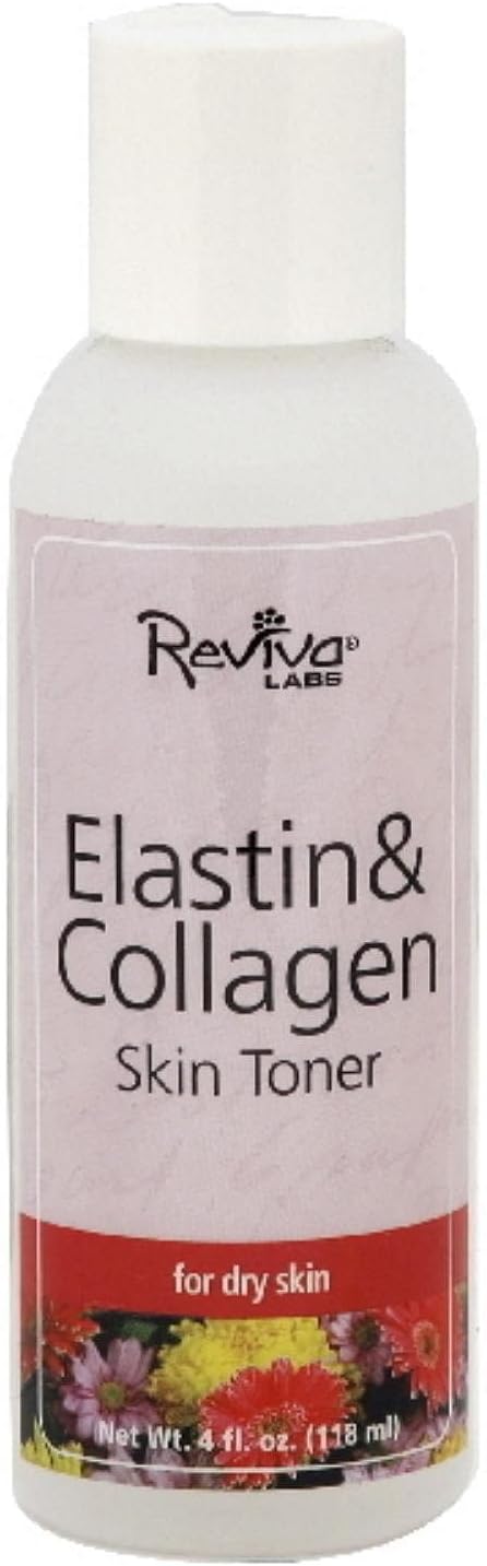 Reviva Labs Elastin Collagen Skin Toner with Vitamin A & E, 4 ounce