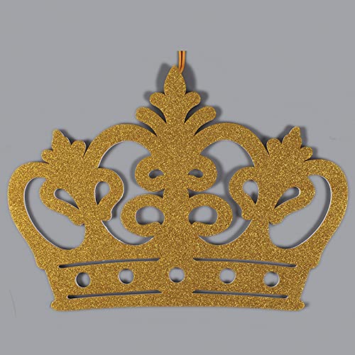 Princess Prince Gold Crown Glitter EVA Foam Banner Backdrop Decoration Photo Booth Picture Prop Recuerdos Party Favor Wedding Birthday XXL
