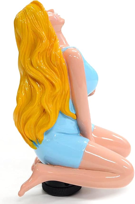 Sakali Sexy Girl with Long Hair Car Gear Stick Shift Shifter Knob Universal fit for Most Manual Transmission or Automatic Transmission Without Lock Button (Blue)