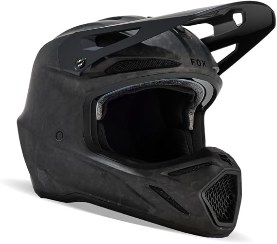 Fox Racing Unisex V3 RS Motocross Dirt Bike Helmet, Matte Black, Large