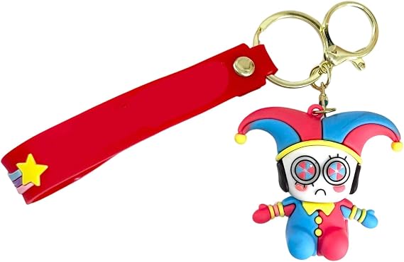 Cartoon Circus Character Acrylic Keychain Cute Clown & Rabbit Figure Keyring Circus Merch Double-Sided Bag Pendant, Backpack Charm Gift for Fans