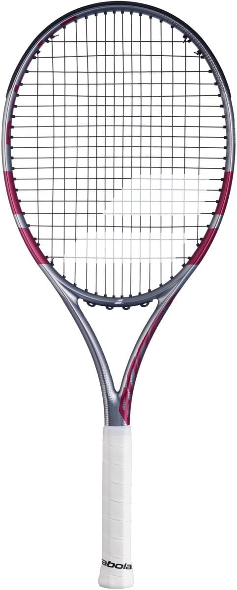 Babolat Boost Aero Strung Tennis Racket - Grey/Raspberry Pink