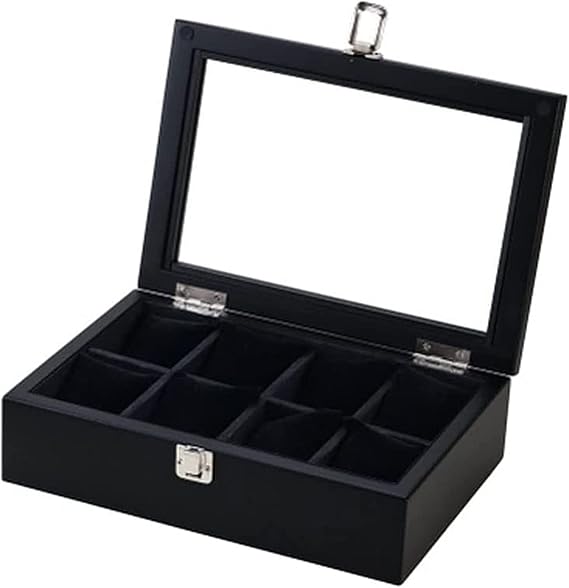 Wooden Watch Display Box Shell Black Mechanical Watch Storage Box Watch Packaging Gift Box (Color : OneColor)