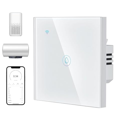 Smart Immersion Heater Switch, WIFI Wall Touch Boiler Switch 40A