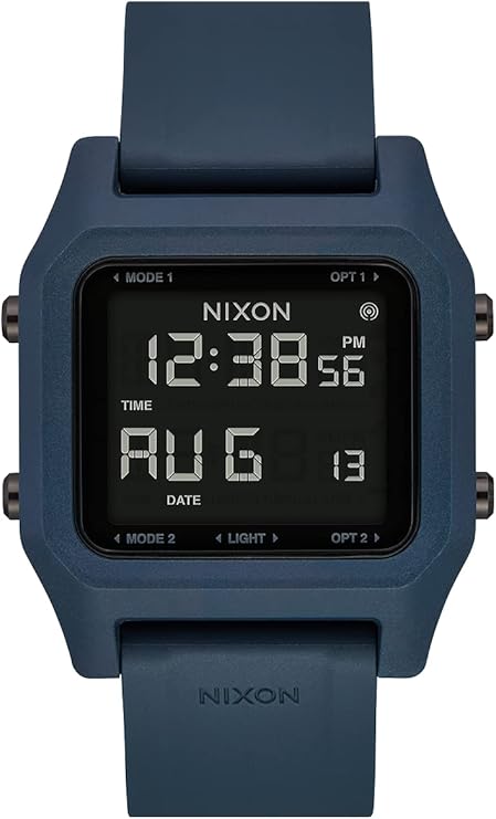 Nixon Staple A1309-100m Waterproof Men's Digital Sport Watch 38mm Face, 22mm PU/Rubber/Silicone Band - #Tide Recycled Ocean Plastic, Dark Slate, OSFM, Digital