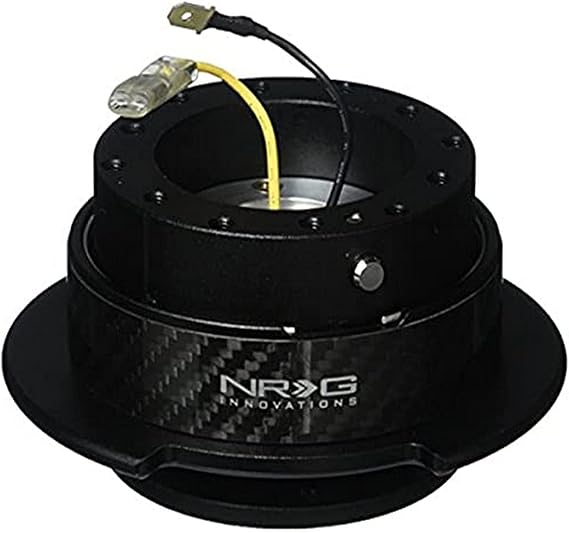 NRG Innovations Gen 2.5 Steering Wheel Quick Release Kit(Black/CF Ring), 6x70 and 6x74mm Bolt Patterns, NRG-SRK-250CF