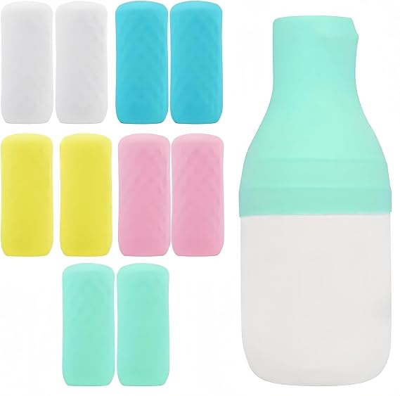10 Pack Leak-Proof Elastic Sleeves – Silicone Bottle Covers for Travel Essentials, Reusable Travel Accessories, Fits Most Travel Size Toiletries, Shampoo Bottles & Liquid Pouches,Easy to Use