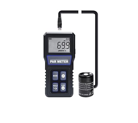 Light Meters, Digital PAR Meter Full Spectrum Sensor Photosynthetic Activity IP68 for Aquarium Reef Tank Plant PPFD Tester LCD Display