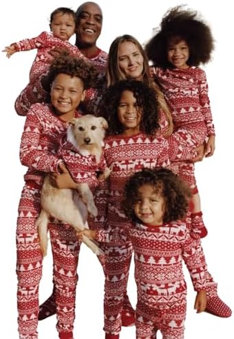 Neufigr Family Christmas Pajamas Matching Sets, Christmas PJs Long Sleeves Sleepwaear Holiday Family Loungewear Sets