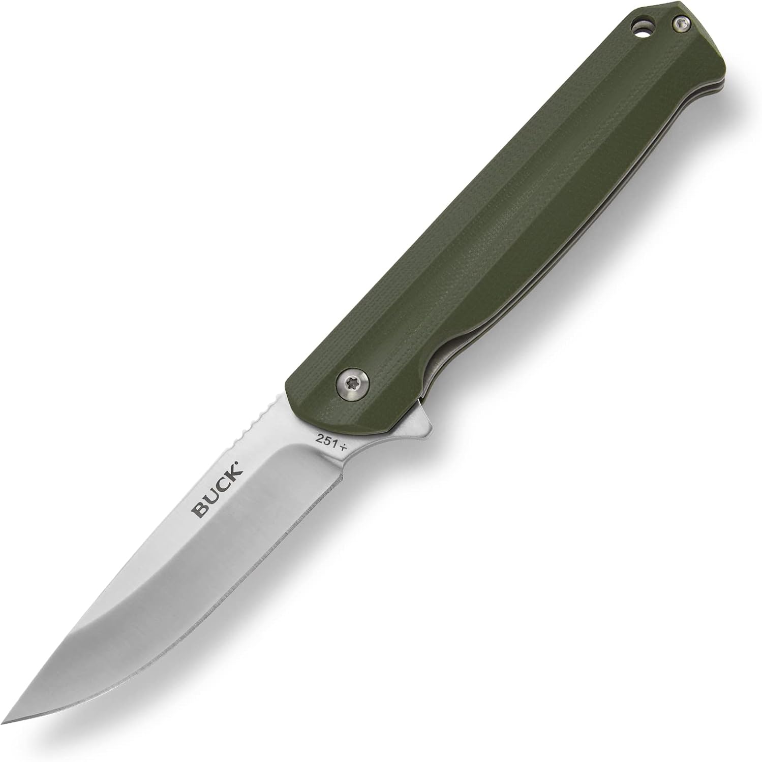 Buck Knives 251 Langford Folding Ball Bearing Flipper Liner Lock Pocket Knife with Removable Clip Green