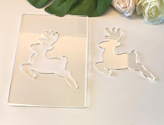 Christmas Lantern Acrylic Router Templates,Holiday Woodworking Craft Kit,5.5x8 Inch Wood Templates,DIY Gift Ideas (Reindeer)