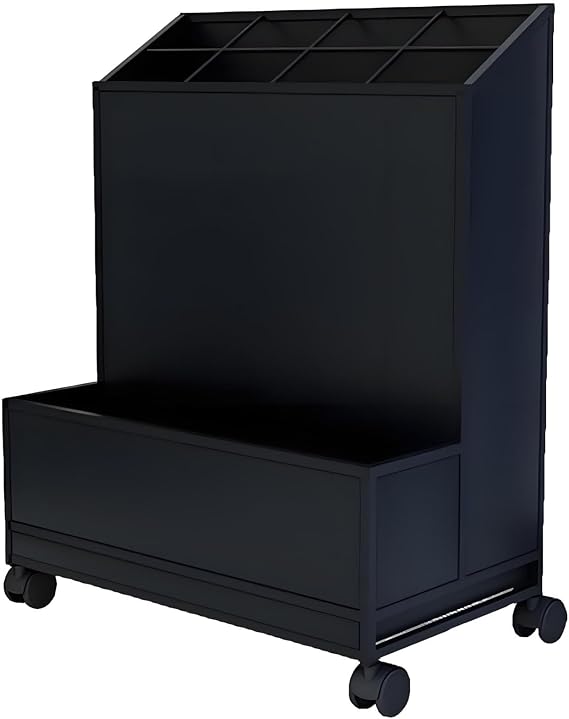 Umbrella Display Stand Rack, Movable Commercial Metal Large Capacity Umbrella Holder, with Handrail and Pull-out Water Collection Tray, for Hotel, Offices, Home Black
