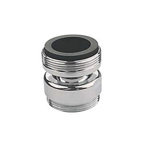 Neoperl 15 3400 5 Male 15/16"-27 + Female 55/64"-27 x M22 x 1, Single Swivel Dual Thread Faucet Adapter, Solid Brass, Chrome Finish