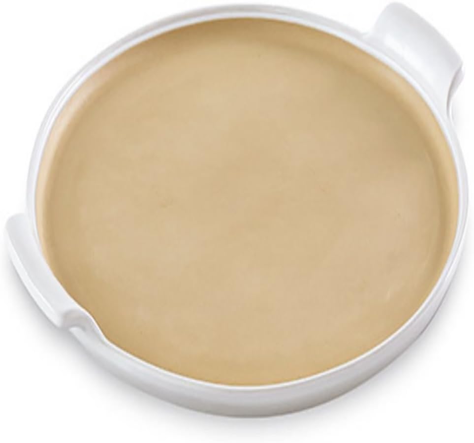 The Pampered Chef Large Round Stone with Handles in White