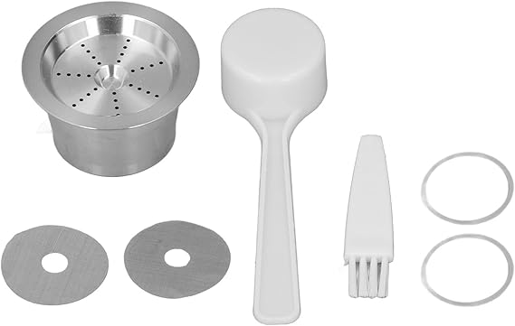 Refillable Coffee Capsules, Stainless Steel Reusable Coffee Pods with Double Filtration System, Compatible for CAFFITALY and Series Coffee Machines